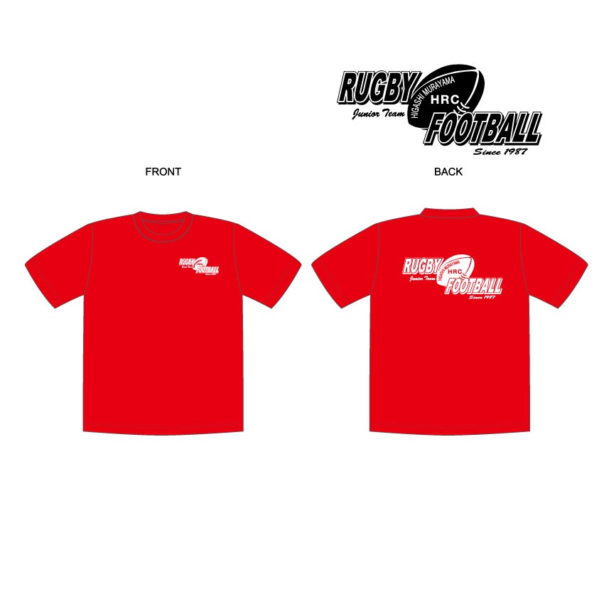 東村山ラグビー少年団プラクティスTシャツ(シニアサイズ/レッド