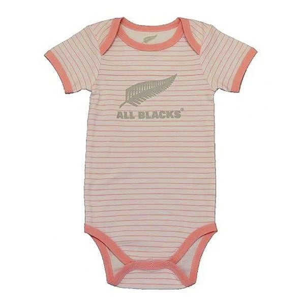 ALL BLACKS オールブラックス ロンパース 半袖 ストライプ ピンク 