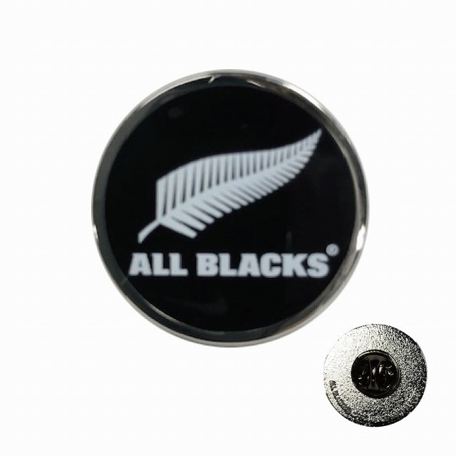ALL BLACKS】オールブラックス ジャガード織 ピンバッジ（丸型