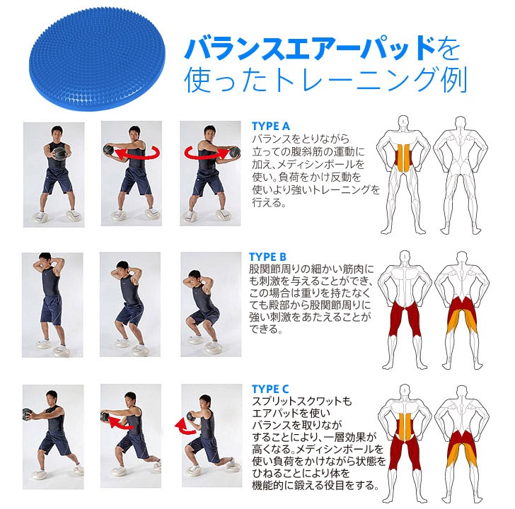 Bodymaker バランス エアーパッド スイング練習 ゴルフ フィットネス トレーニング コアトレーニング 体幹 ストレッチ エクササイズ ボディーバランス ラグビーギア トレーニング用品 ラグビー用品 通販 キャップ ラガーズ