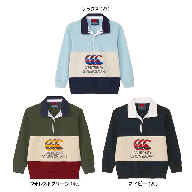 CANTERBURY ���󥿥٥꡼ ���å� ���� ���꡼�� �饬�� ����� KIDS L/S RUGGER SHIRT ����˥� �Ҷ� RAJ44823