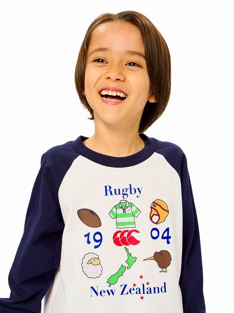 CANTERBURY ���󥿥٥꡼ ���å� ���� ���꡼�� �ƥ��� KIDS L/S TEE ����˥� �Ҷ� RAJ44826
