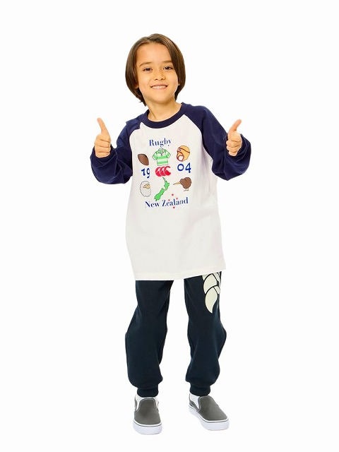 CANTERBURY ���󥿥٥꡼ ���å� ���� ���꡼�� �ƥ��� KIDS L/S TEE ����˥� �Ҷ� RAJ44826