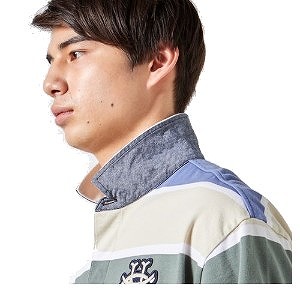 CANTERBURYۥ󥿥٥꡼ 󥰥꡼ 饬  饰ӡ Ĺµ L/S RUGGER SHIRT CCC RA42087