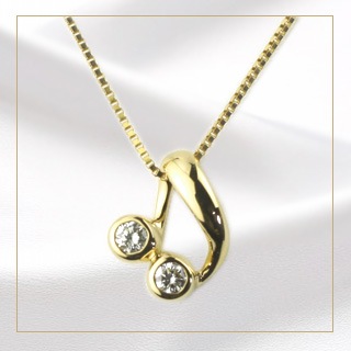 K18ダイヤモンド音符ペンダント(18k、18金製)(pd1113) | すべての商品 