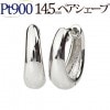 Pt　中折れ式フープピアス(14.5mmペアシェープ)(sap145pt)|ペアシェープ|フープピアス(地金)