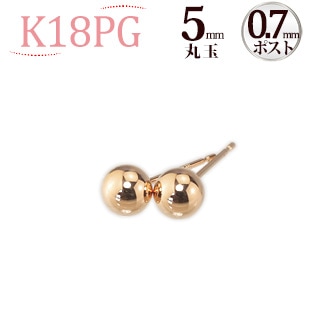 楽天市場】K18 5mm丸玉 フック式(ジプシー)ピアス(18金、18k