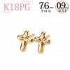 K18PG　クロスピアス（0.9mm芯)|クロス|ピアス(地金)