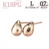 K18PG　ティアドロップピアス（大、0.7mm芯)|ティアドロップ|ピアス(地金)