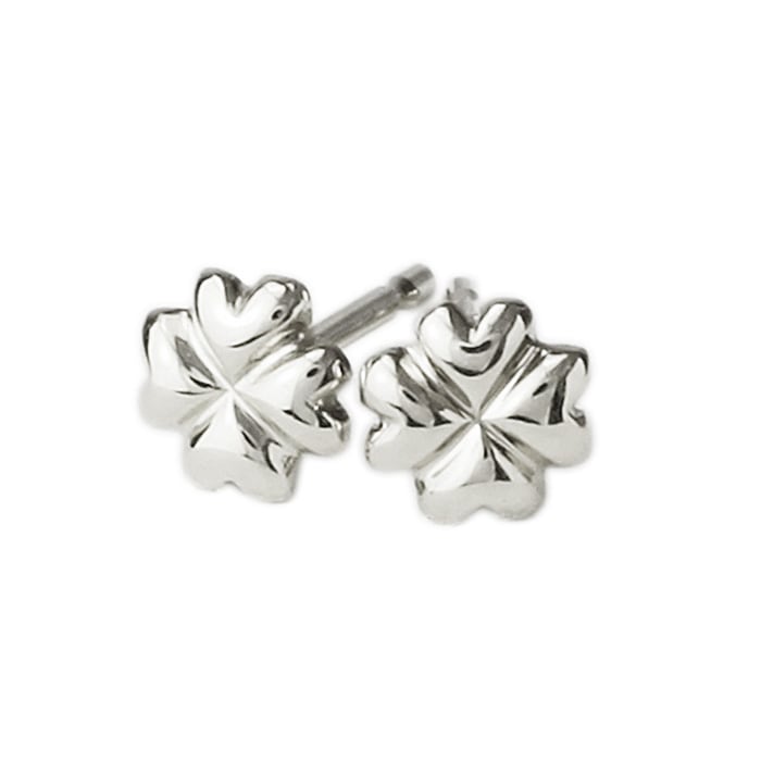 クローバー ピアス ホワイトゴールド K18WGクローバーピアス（0.9mm芯）(szf5wg) | ピアス(地金),クローバー