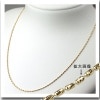 K18 45面スラントカット・ローラーシリンダーネックレス（45cm　幅1.2mm　スライドＡＪ）|45面スラントカット・ローラーシリンダー|K18チェーン