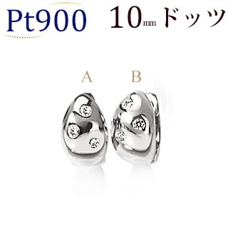 Pt中折れ式ドッツダイヤピアス(10mm)(sb0074pt) | フープピアス
