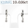 K18WG中折れ式ダイヤフープピアス(0.06ct)(10mm)(sb0101wg)|ワンポイント|フープピアス（ダイヤ）