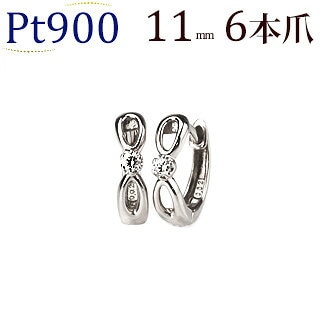 Pt900 中折れ式フープピアス プラチナ ダイヤモンド Pt900 0.34ctUP 中折れ ダイヤモンド ダブルフープ ピアス 送料
