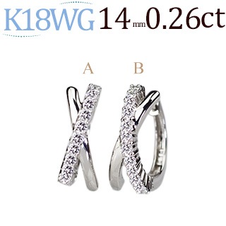 K18WG�����ޤ켰������ա��ץԥ���(0.26ctUP)(14mm)(sb0062wg)
