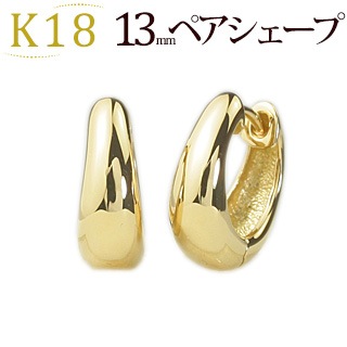 Carat K18中折れ式フープピアス　13mm K18 中折れ式フープピアス(13mmペアシェープ)(sap13k) | フープ