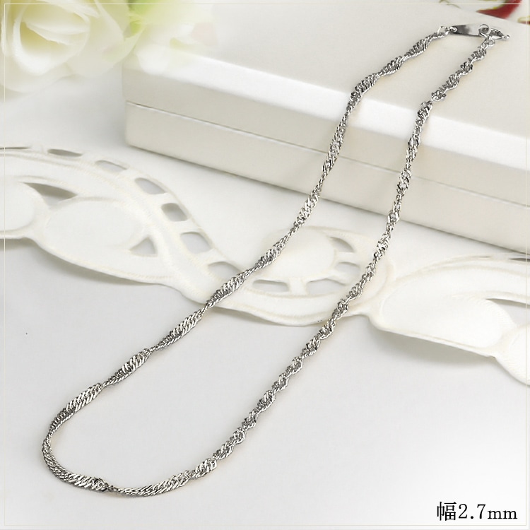 Pt スクリューネックレス（45m、幅2.7mm） | Ptプラチナチェーン
