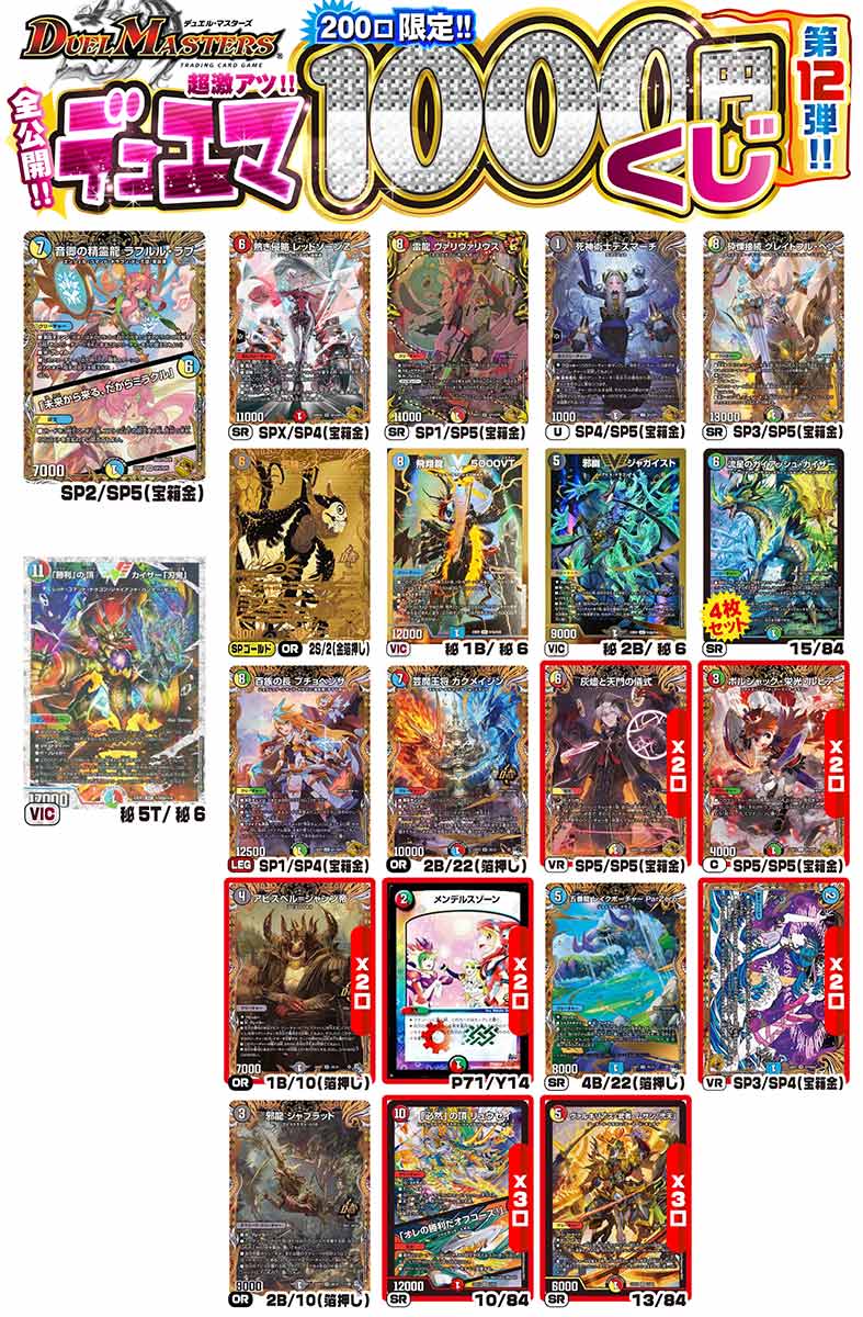 全公開!!】 デュエマ 激アツ1000円くじ 200口限定 オリパ 第12弾 