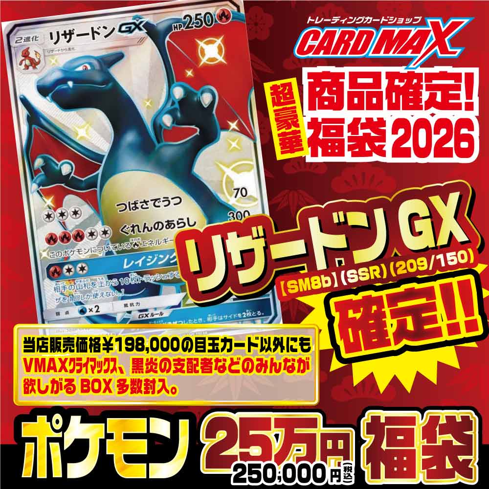 2026年 新春ポケモン リザードンGX SSR確定 25万福袋【ポケモンカード