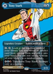 MTG マーベルスーパーヒーローズ　トニー・スターク ボーダーレス版foil英語 ENG)(FOIL)(ボーダーレス) トニー・スターク(0392)(MSH) 青◇神話レア