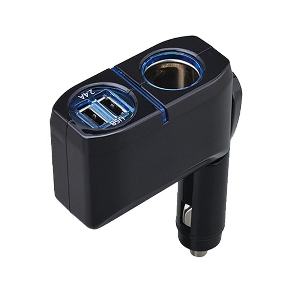 å USBå 2 2.4A ޥ/iPhone/iPad/֥å  DC12V 1DC+2USB쥯ȥå /SEIWA:F274