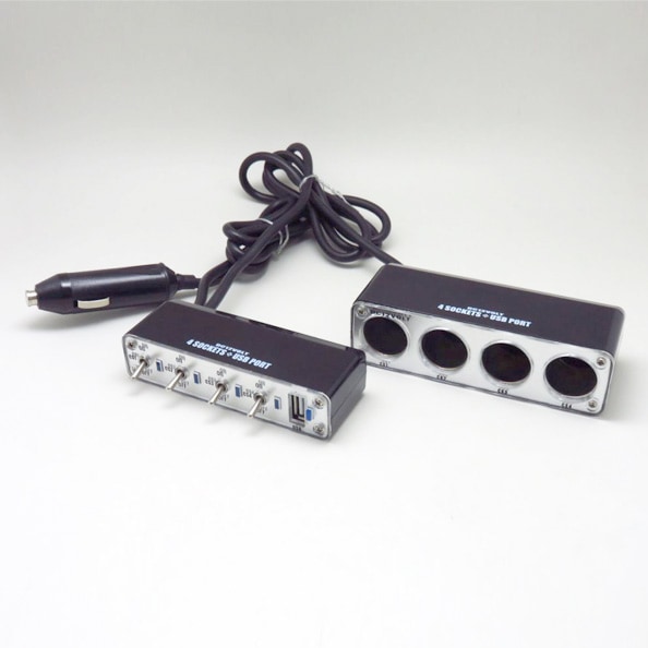 ���ѥ졼�ȥȥ��륹���å��դ� 4Ϣ�����������å� DC12V�� USB�ݡ��ȡ�2.1A���� 4Ϣ�����å� �ѥ����åȥ��� ����/�֥쥤�� BS-500
