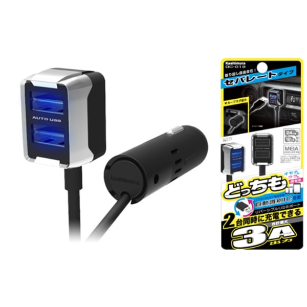 ������� ��С����֥�USB 2�ݡ��� ��ưȽ�� ���ѥ졼�� 3A 12V/24V�ַ��� DC-019