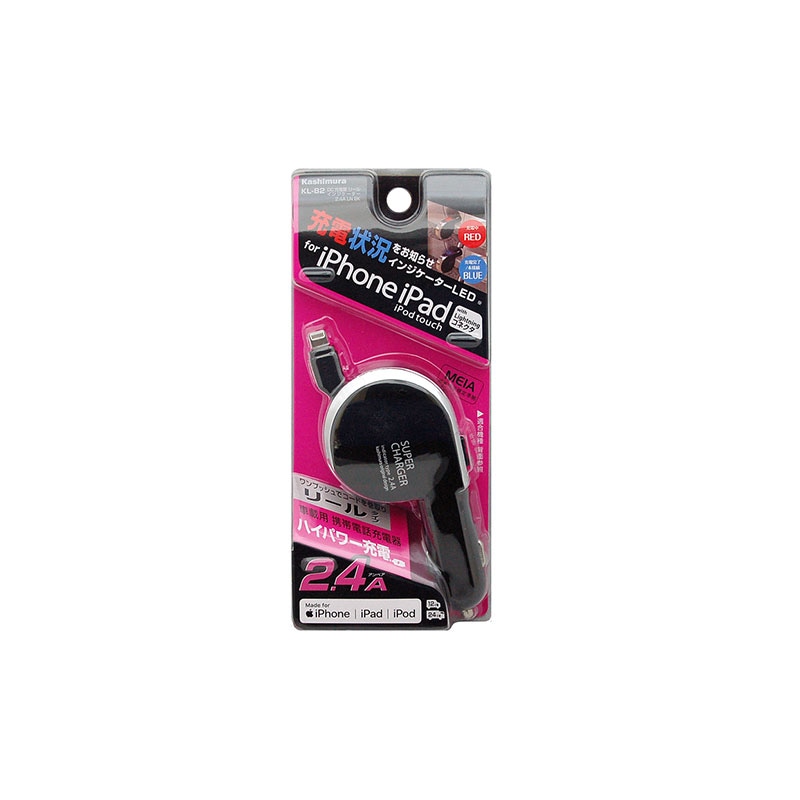 ������� DC���Ŵ� �꡼�� ���󥸥������� 2.4A LN BK MFiǧ�� 12V/24V ���ޥ۽��� LED iPhone/iPad KL-82