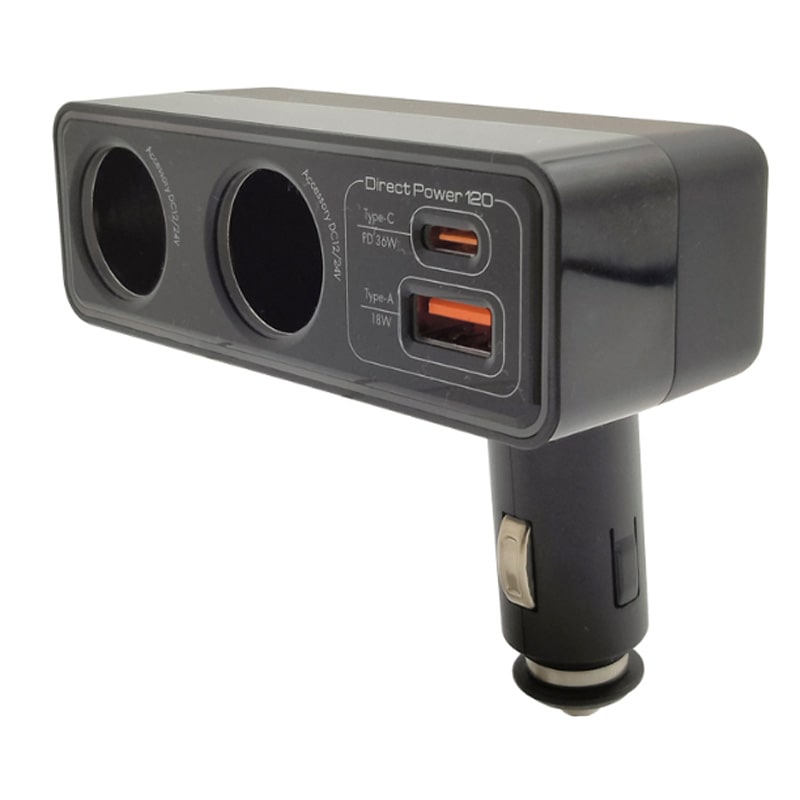 2ϢDC�����å�+Type-C(PD)+USB-A(QC etc)���Ŵ� �����������å� ���ޥ�  DC12V��24�ֶ���  �������� X-341