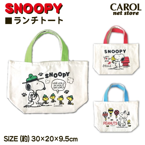ランチトートバッグ スヌーピー SNOOPY ランチ お弁当 サブバッグ 帆布 ミニトートバッグ ピーナッツ PEANUTS かわいい 子供 大人 メール便