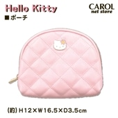 ハローキティ ミニポーチ カラビナ付き ピンク キルト 合皮 サンリオ