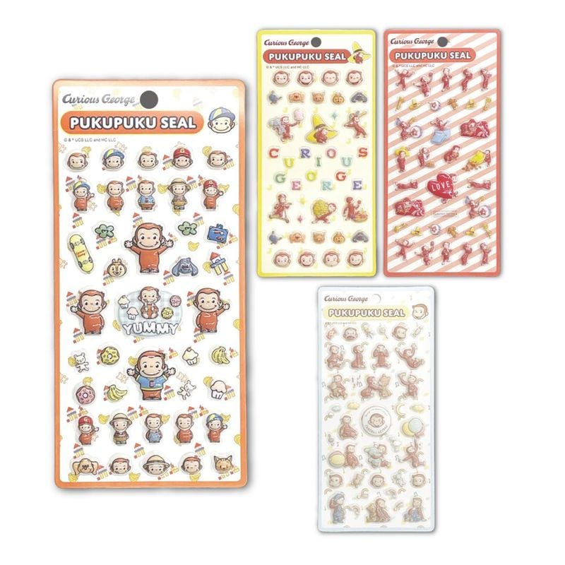 ぷくぷくシール おさるのジョージ  キャラクターシール プクプク シール交換  シル活 Curious George メール便