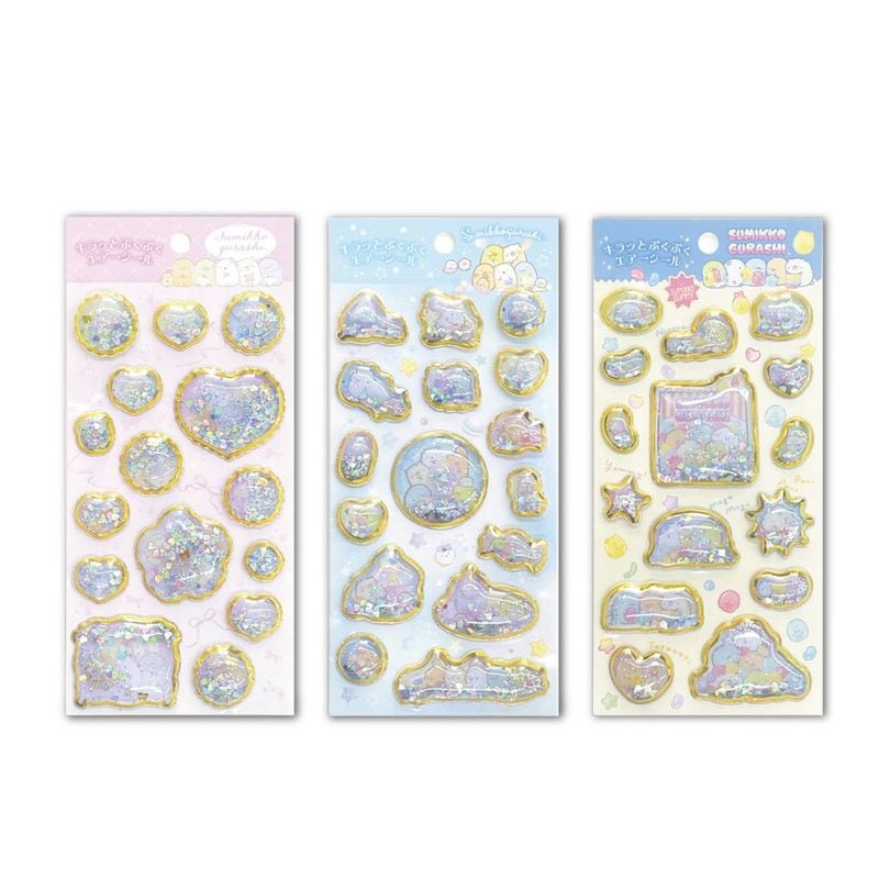 すみっコぐらし キラッとぷくぷくエアーシール シャカシャカ ステッカー サンエックス sanx キャラクター シール交換 シル活 メール便