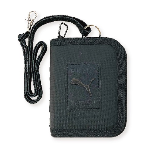 【送料無料】PUMA プーマ 2つ折りウォレット 【ブラック】 財布 小銭入 キッズ財布 コインケース ストラップ 小学生 区分C PM242BK