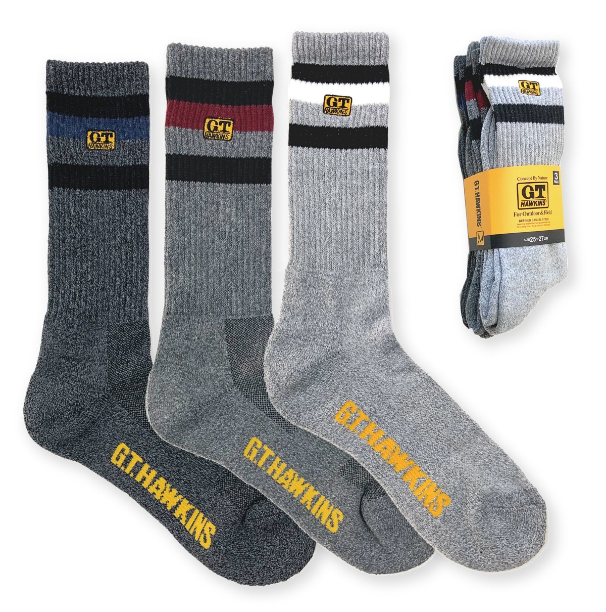 ソックス hsyng グンゼ GTホーキンス 総パイルソックス 3足組 25-27cm (26cm ソックス