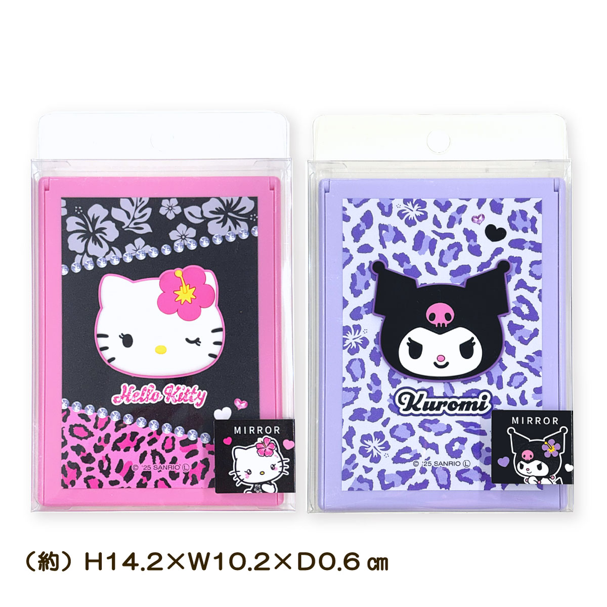 ミラー サンリオ マスコット付き ぷっくり仕様 ハローキティ クロミ