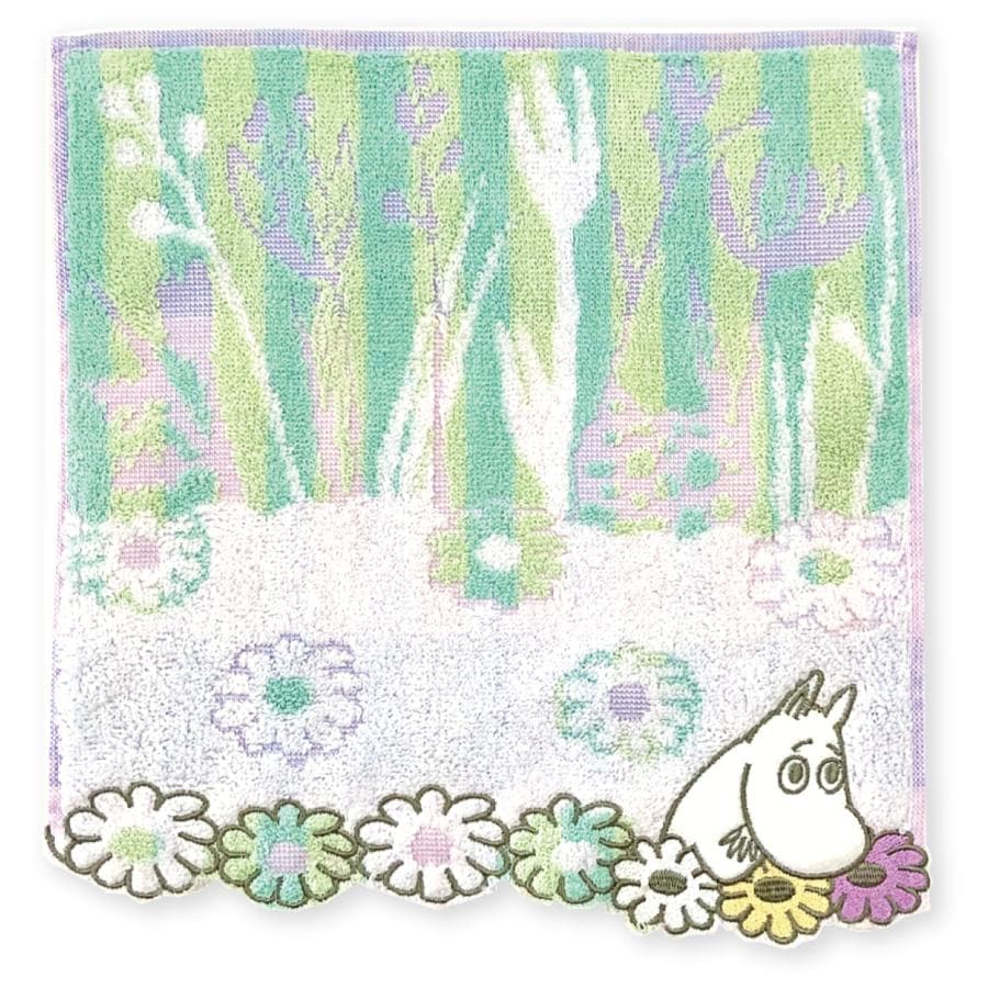 ムーミン タオルハンカチ ハンドタオル 25×25cm 綿100% 無撚糸 MOOMIN