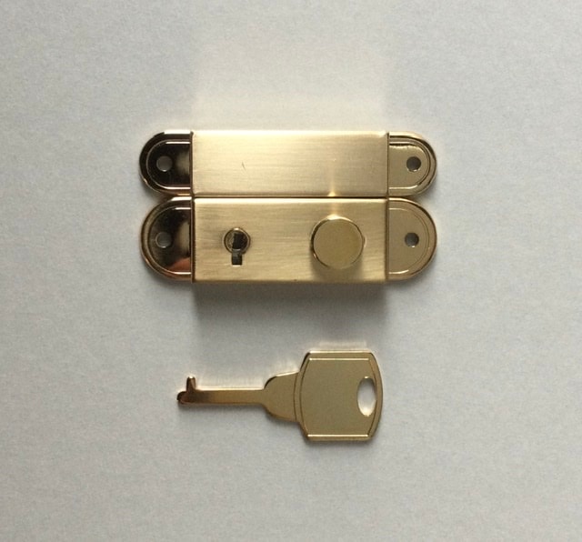 トランク用金具ゴールド24金メッキ 鍵付 | 金具,壁掛けフック