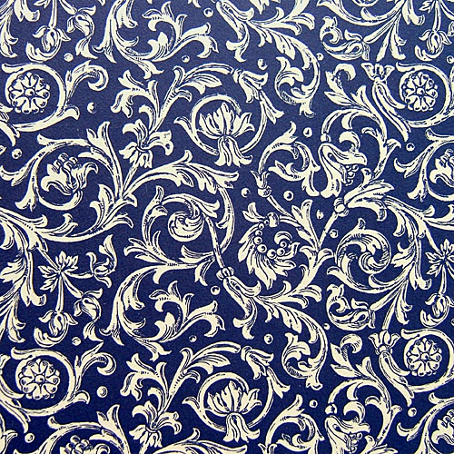 TM-MBL モノトーンつた柄 紺色 | プリントペーパー | | イタリア