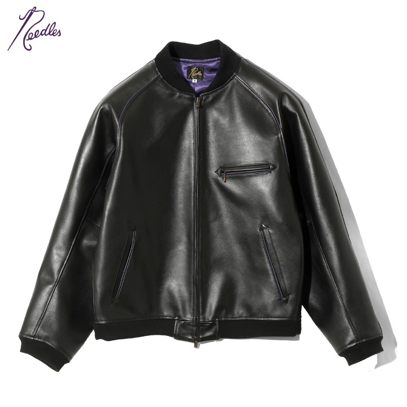 NEEDLES[ニードルス] - B.B.JACKET - COWHIDE LEATHER - BLACK
