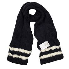JAMES CHARLOTTE  [ॹ å] - CRICKET SCARF - NAVY / ARAN ST