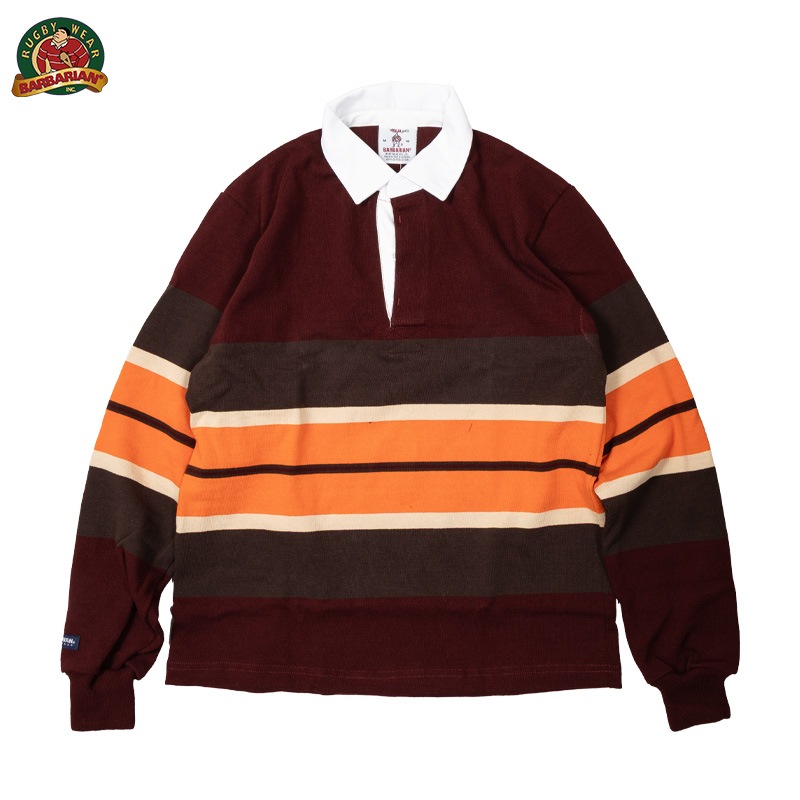 BARBARIAN [СХꥢ] - 12oz HEAVY WEIGHT RUGBY COLLAR L/S SHIRT - BOLD MOUNTAINEER - 3COL.