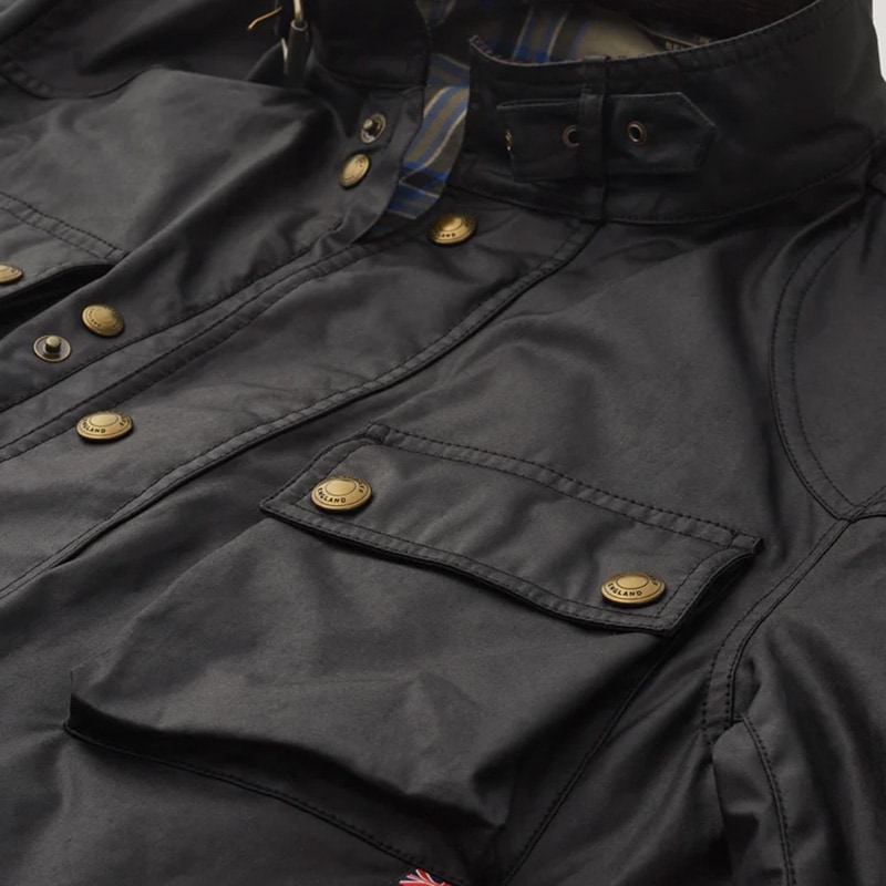 RESTOCKBELSTAFF [٥륹å] - TRIALMASTER JACKET - 6oz WAX COTTON - BLACK