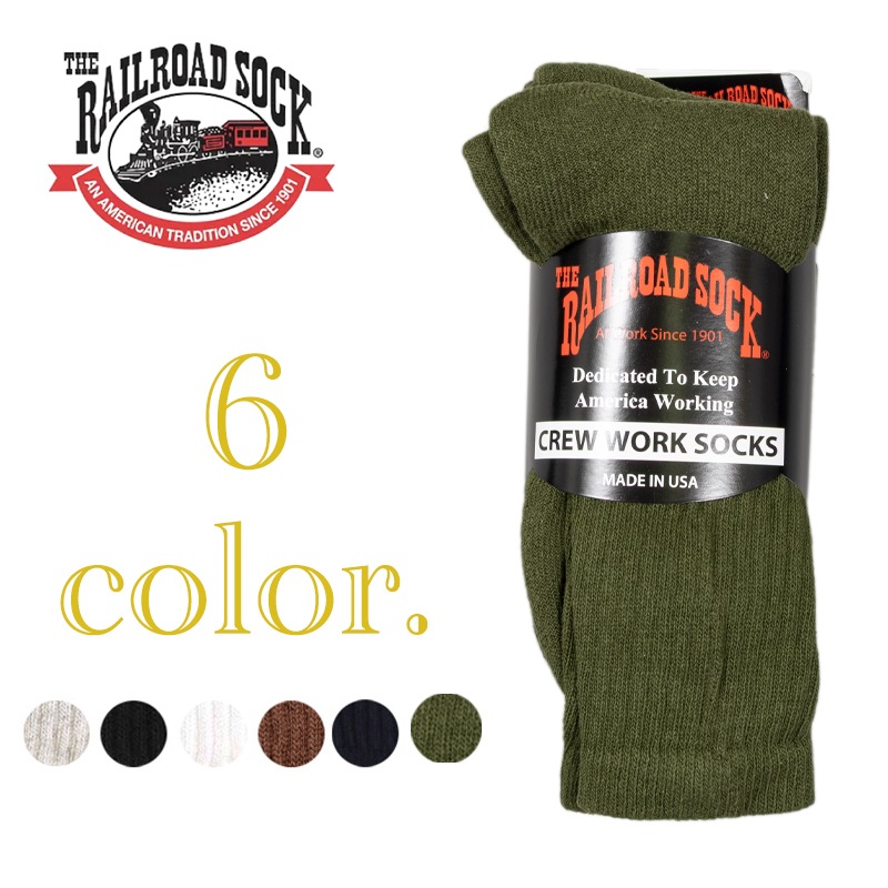 RAILROAD SOCK [쥤 å] - P3 Pk Men's Crew Sock / 6col.