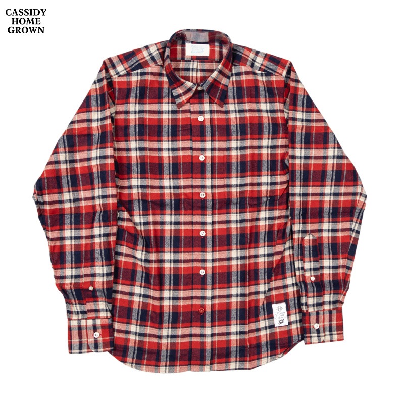 CASSIDY HOME GROWN [㥷ǥۡ॰] - COTTON FLANNEL REGULAR COLLAR SHIRTS - RED CHECK