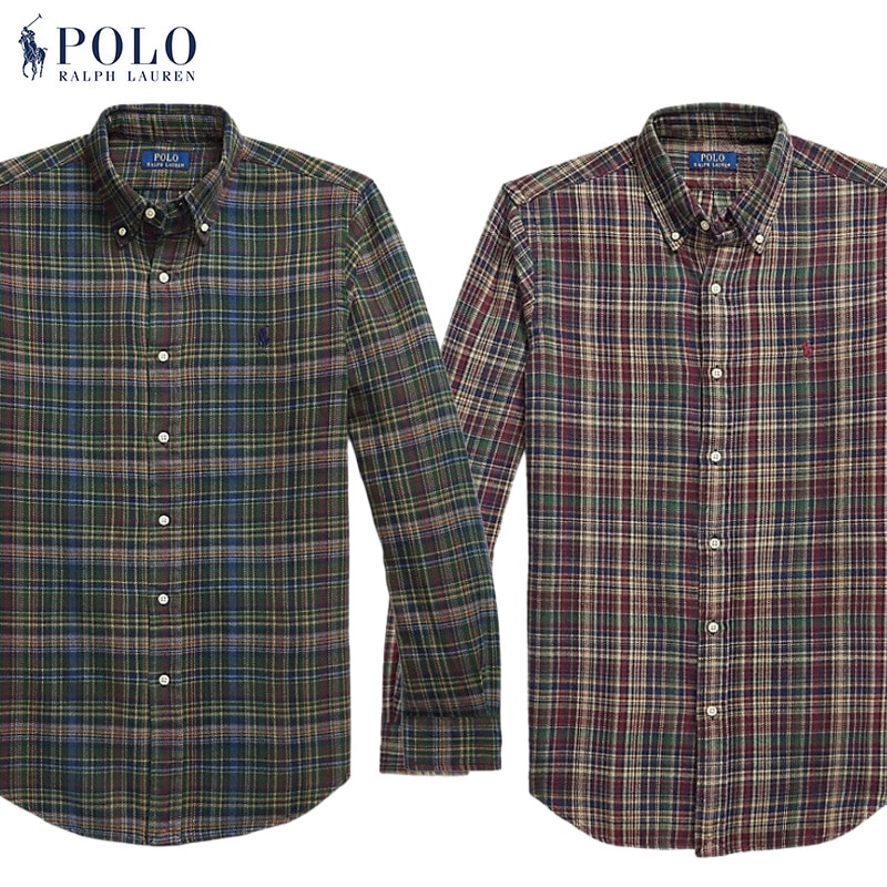 POLO RALPH LAUREN ڥݥե- CUSTOM FIT PLAID BRUSHED FLANNEL SHIRT  / 2COL.