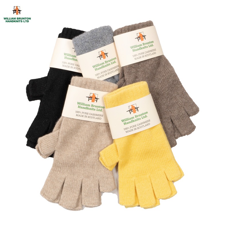 WILLIAM BRUNTOM [ꥢ ֥ȥ] - PLY FINGERLESS GLOVE -100% PURE CASHMERE - 5COL.