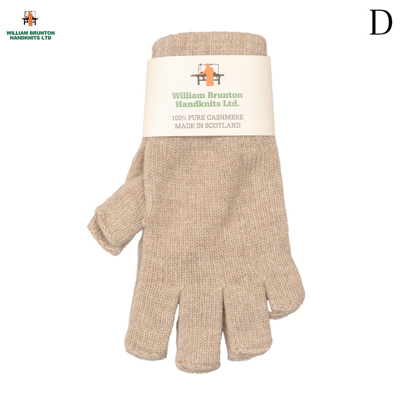 WILLIAM BRUNTOM [ꥢ ֥ȥ] - PLY FINGERLESS GLOVE -100% PURE CASHMERE - 5COL.