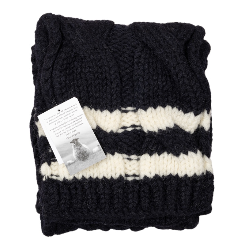 JAMES CHARLOTTE  [�������ॹ �������å�] - CRICKET SCARF - NAVY / ARAN ST