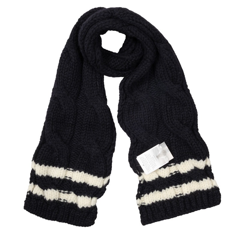JAMES CHARLOTTE  [�������ॹ �������å�] - CRICKET SCARF - NAVY / ARAN ST